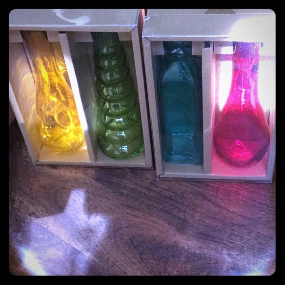 Michaels Other - 🌺 4/$15!🌺 4 Colorful Deco Glass Bottles